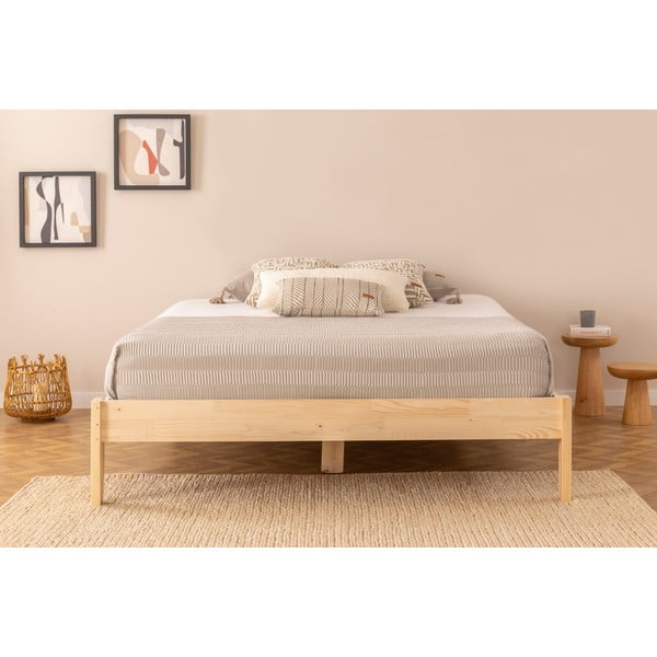 Łóżko jednoosobowe z litego drewna świerkowego ze stelażem 90x200 cm Galaksi – Kalune Design-image-3