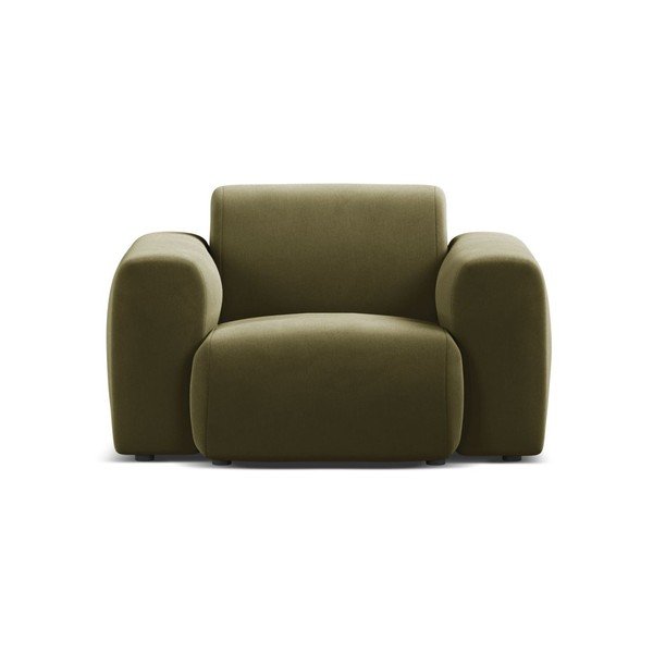 Aksamitny fotel w kolorze khaki Molino – Micadoni -image-2