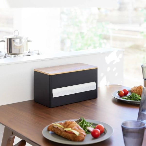 Czarny metalowy stojak na ręczniki papierowe Rin – YAMAZAKI-image-1