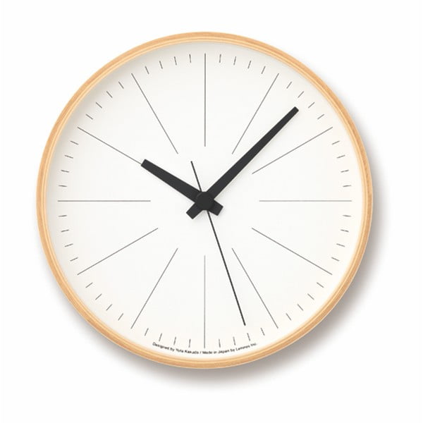Zegar w brązowej ramie Lemnos Clock Line, ⌀ 25,4 cm