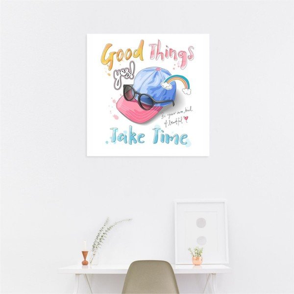 Obraz samoprzylepny North Carolina Scandinavian Home Decors Take Time, 30x30 cm