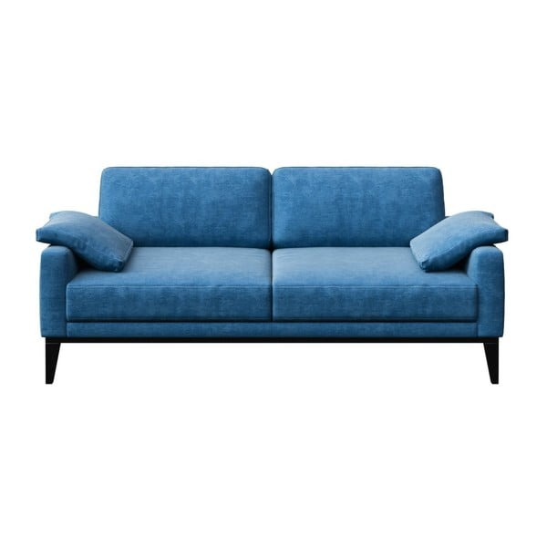 Niebieska sofa 2-osobowa z drewnianymi nogami MESONICA Musso Regular