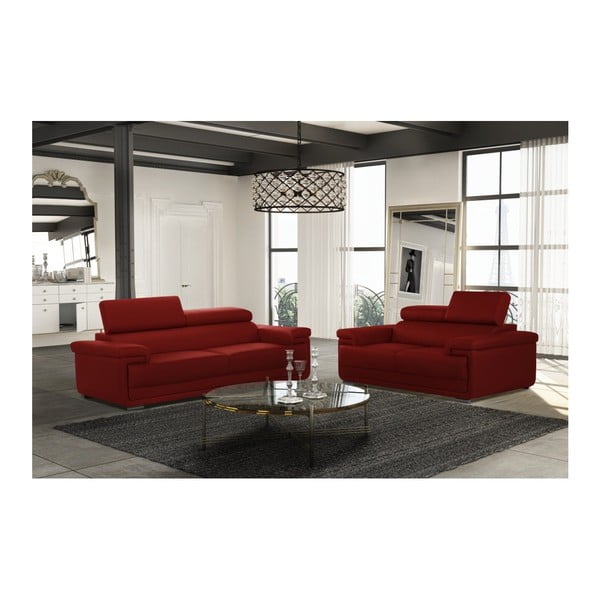 Czerwona sofa 2-osobowa Corinne Cobson Eclipse-image-3