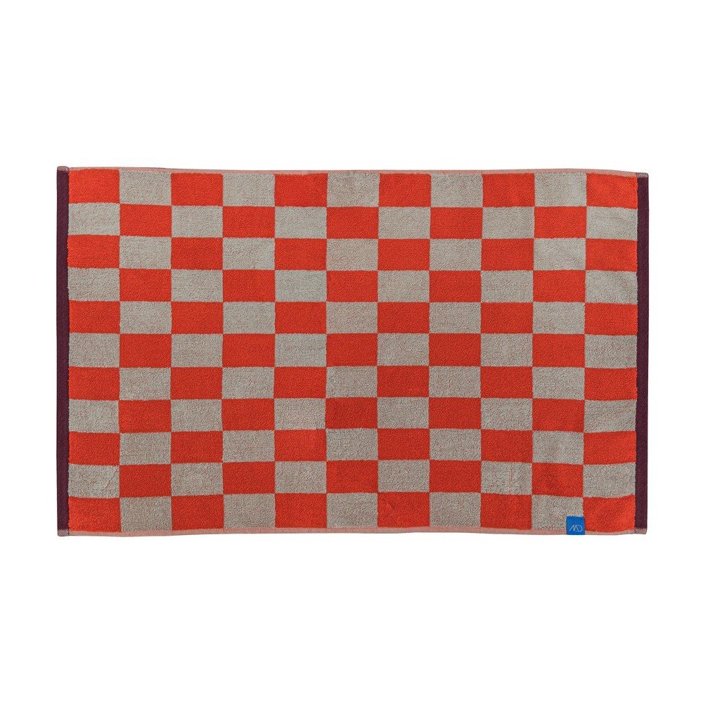 Pomarańczowo-beżowy dywanik łazienkowy pod prysznic z bio bawełny 50x80 cm Retro – Mette Ditmer Denmark