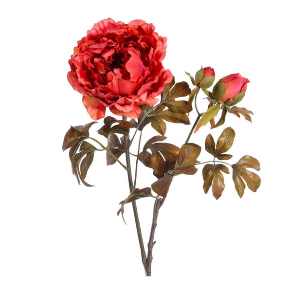 Sztuczna gałązka z czerwonym kwiatem Ixia Peonia, wys. 97,5 cm