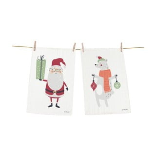Zestaw 2 świątecznych ściereczek bawełnianych Butter Kings Christmas Creatures, 70x50 cm