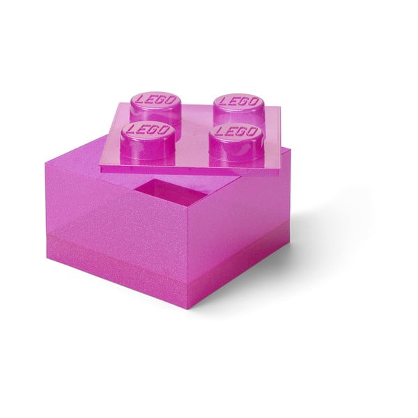Różowy plastikowy pojemnik dziecięcy 25x25x18 cm – LEGO®
