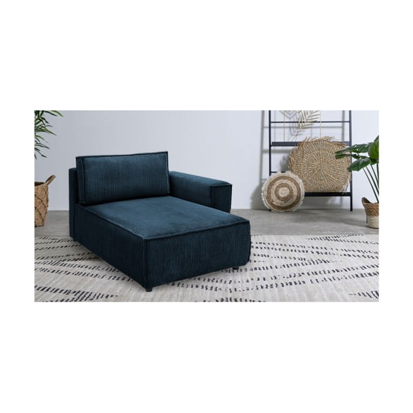 Ciemnoniebieski sztruksowy moduł sofy (prawostronny) Nihad modular – Bobochic Paris-image-1