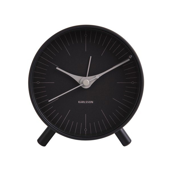 Czarny metalowy budzik Karlsson Index, ø 11 cm-image-2