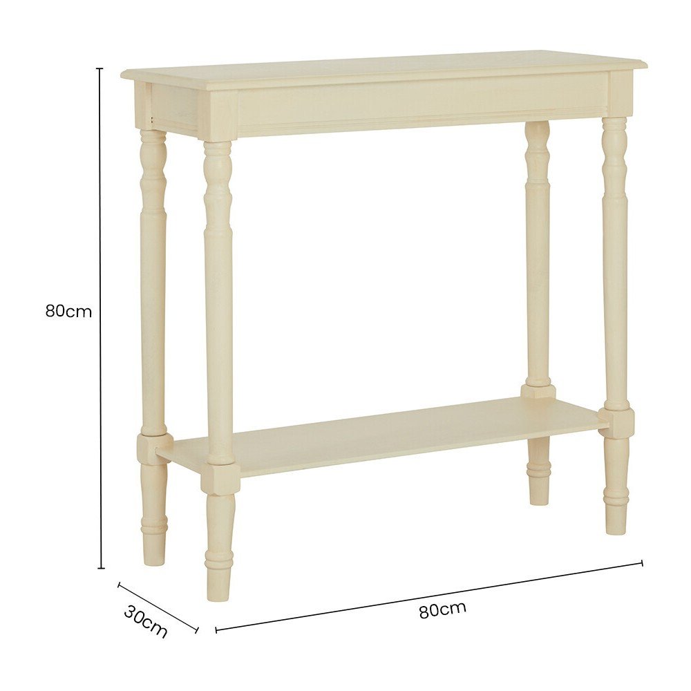 Konsola z litego drewna sosnowego w kolorze kości słoniowej 30x80 cm Heritage – Premier Housewares (zdjęcie 8)