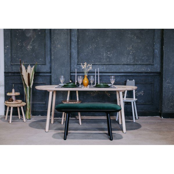 Zielono-czarna aksamitna ławka EMKO Naïve, 140 cm-image-1