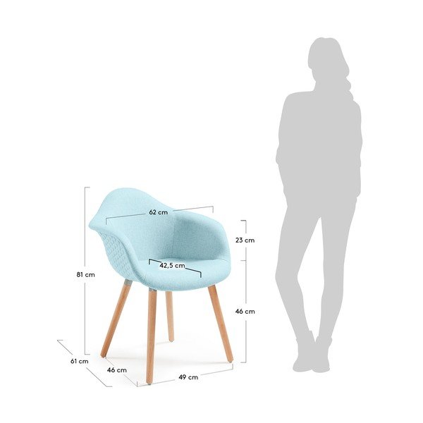 Błękitny fotel La Forma Kenna-image-4