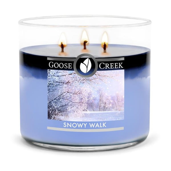Świeczka zapachowa w szklanym pojemniku Goose Creek Snowy Walk, 35 godz. palenia