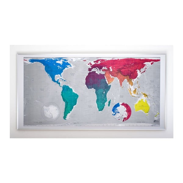Magnetyczna mapa świata Colored Huge Future Map, 196x100 cm