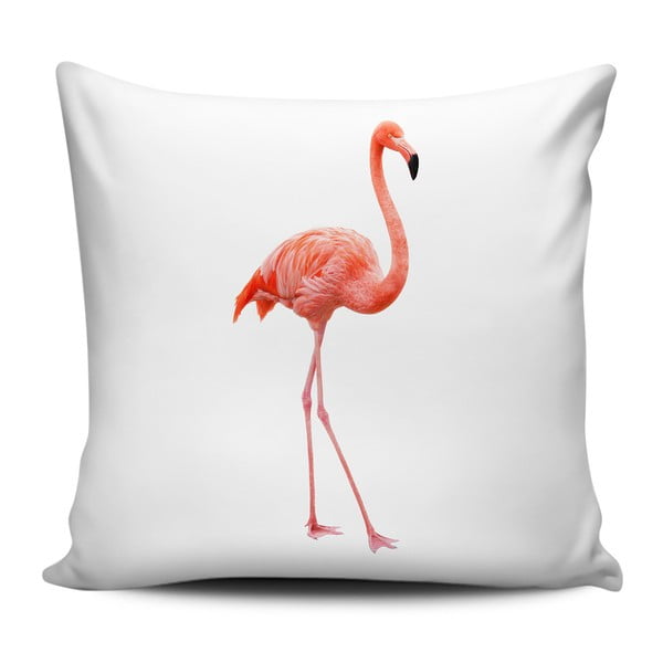 Biała poduszka Home de Bleu Flamingo, 43x43 cm