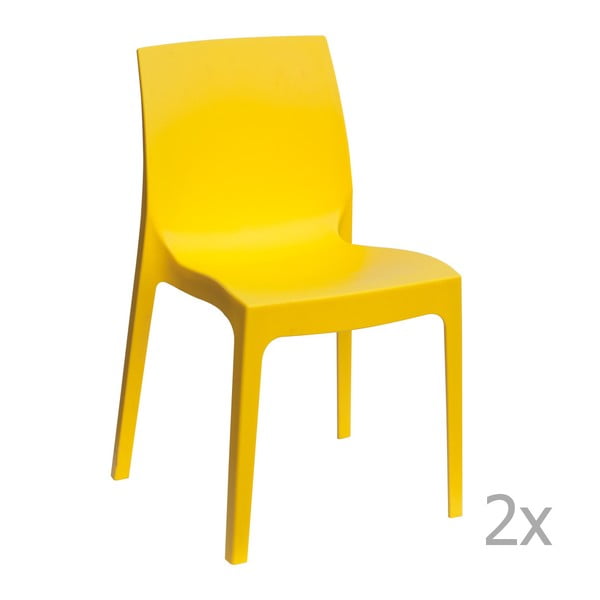 Zestaw 2 żółtych krzeseł Castagnetti Rome