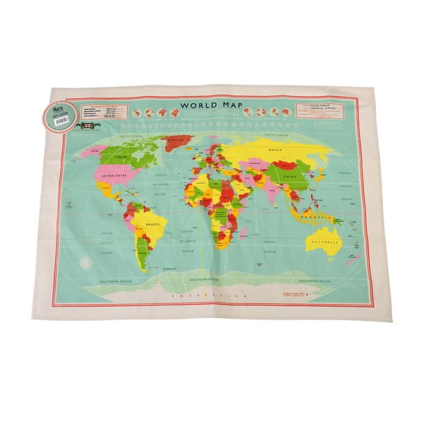 Bawełniana ścierka Rex London World Map, 50 x 70 cm