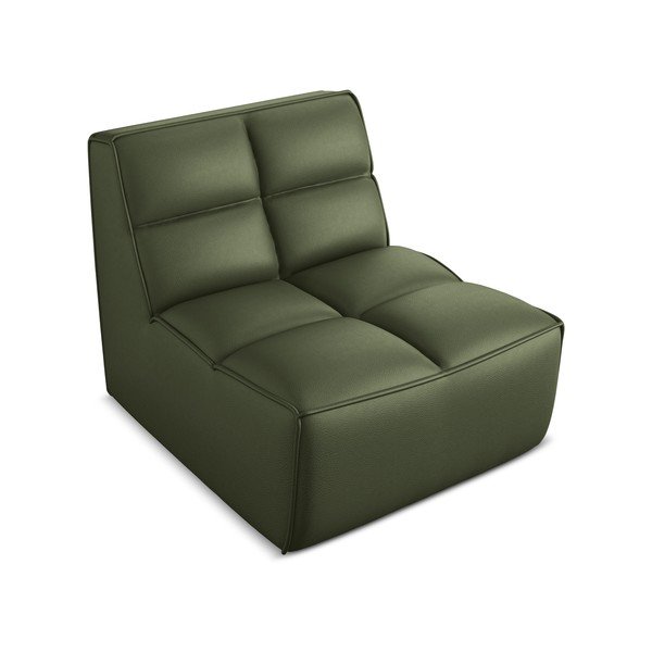 Zielony moduł sofy z imitacji skóry Kalai – Makamii-image-1