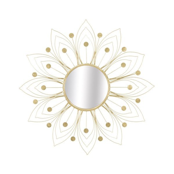 Lustro wiszące w ramie w złotej barwie Mauro Ferretti Glam, ⌀ 80 cm