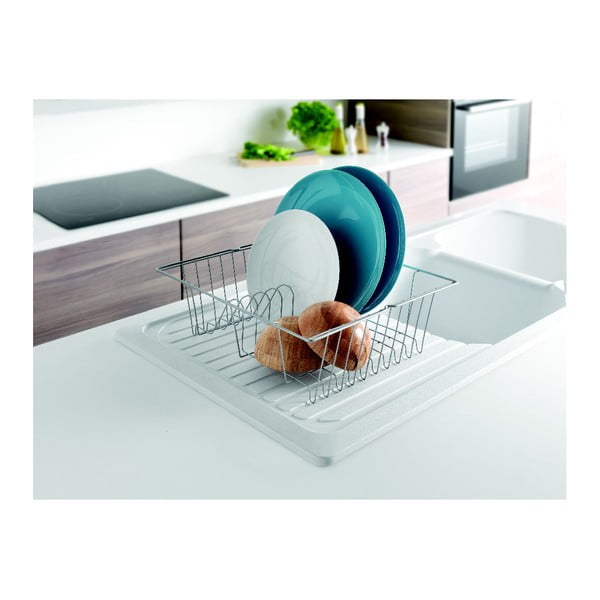 Ociekacz do naczyń kolorze matowego srebra Metaltex Bruno, 36x33cm-image-3