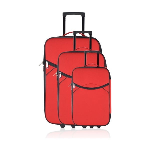 Zestaw 3 walizek podróżnych Classic Red