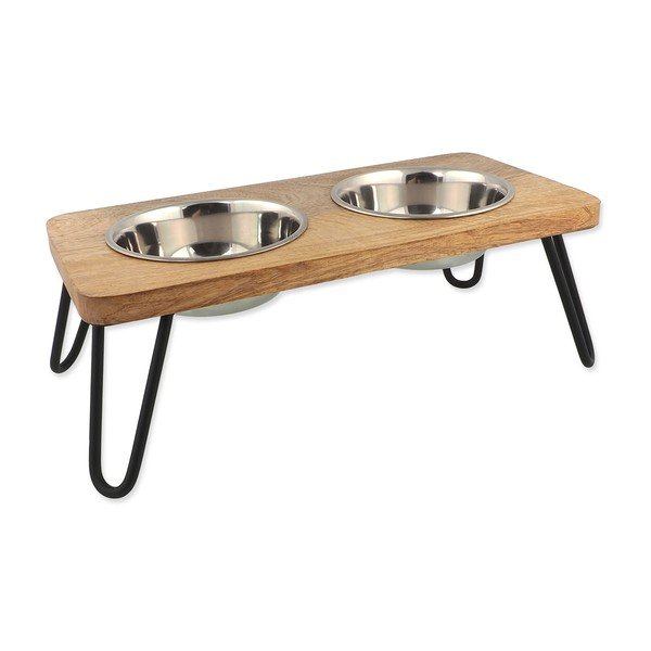 Drewniany zestaw misek ze stojakiem dla psów Dog Fantasy – Plaček Pet Products