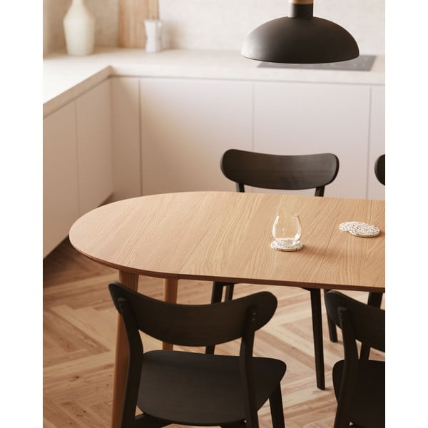 Okrągły rozkładany stół w dekorze dębu ø 90 cm Oqui – Kave Home-image-3