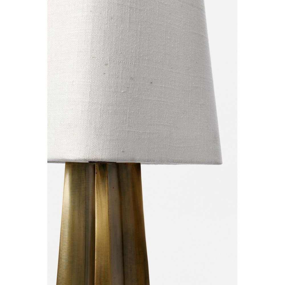 Metalowa lampa stołowa w kolorze złota z tekstylnym kloszem (wysokość 61 cm) Tripura – Bizzotto (zdjęcie 4)