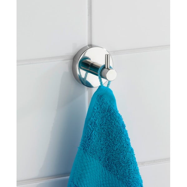 Ścienny haczyk ze stali nierdzewnej w kolorze srebra z połyskiem Bosio – Wenko-image-3