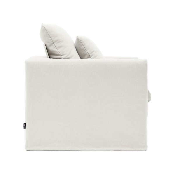 Biały lniany fotel Nora – Kave Home-image-3