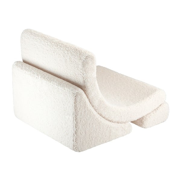 Kremowy fotel dziecięcy z materiału bouclé Moon – Wigiwama-image-2