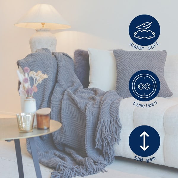 Brązowy koc z szenilu 130x170 cm Renee – Tiseco Home Studio-image-4