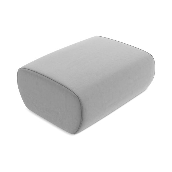 Jasnoszary aksamitny podnóżek Kapua – Makamii-image-2