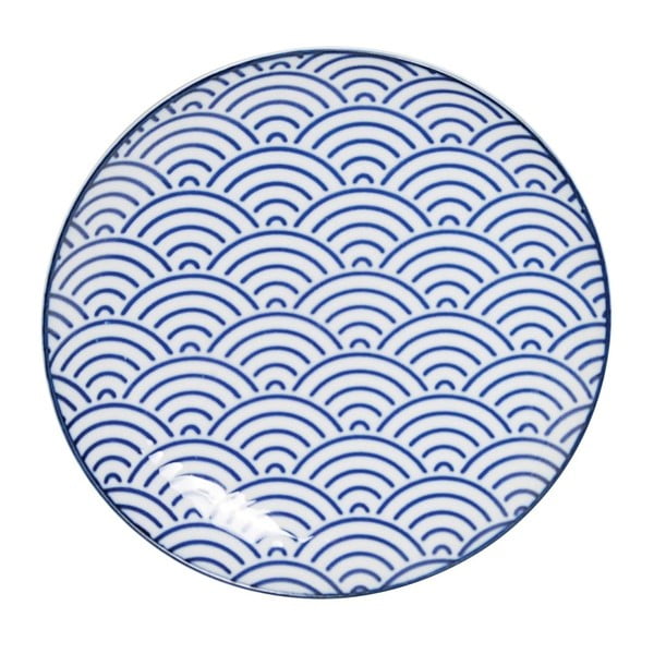 Niebieski talerz porcelanowy Tokyo Design Studio Wave