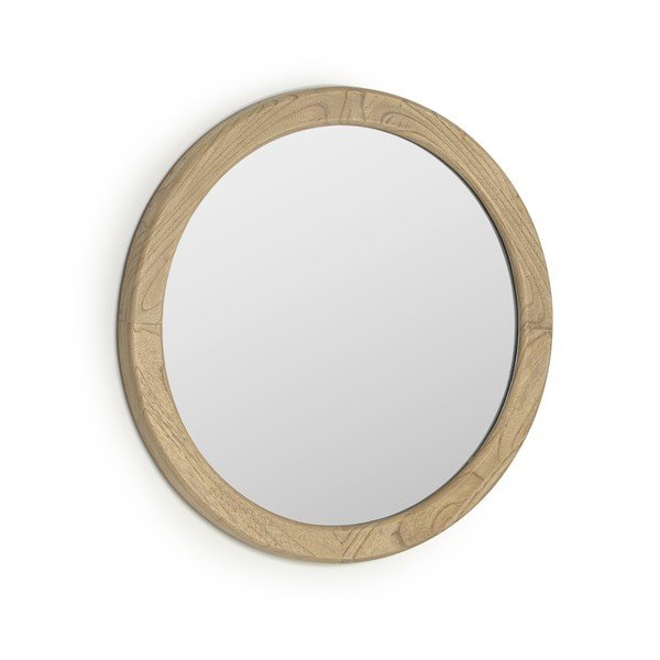 Lustro z drewnianą ramą ścienne ø 50 cm Alum – Kave Home