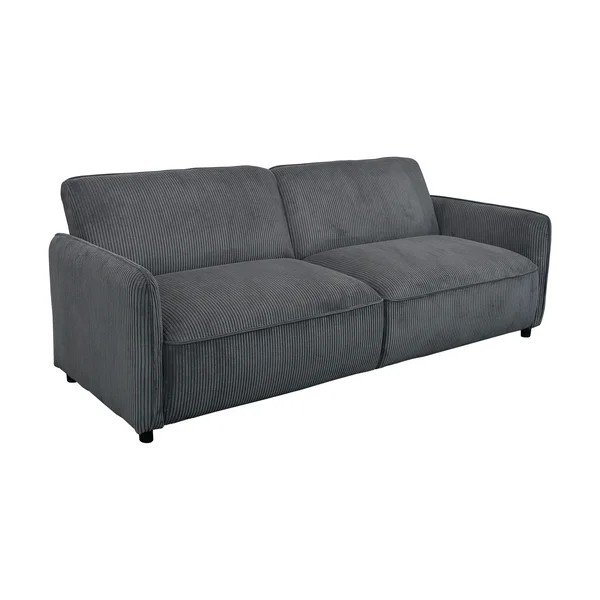 Antracytowa sztruksowa częściowo rozkładana/rozkładana sofa 209 cm Alicia – Støraa-image-2