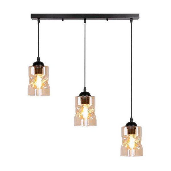 Czarna lampa wisząca ze szklanym kloszem 10x62 cm Felis – Candellux Lighting-image-4