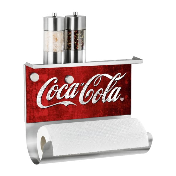 Magnetyczny uchwyt na ręczniki papierowe z półeczką na przyprawy Wenko Coca-Cola Classic