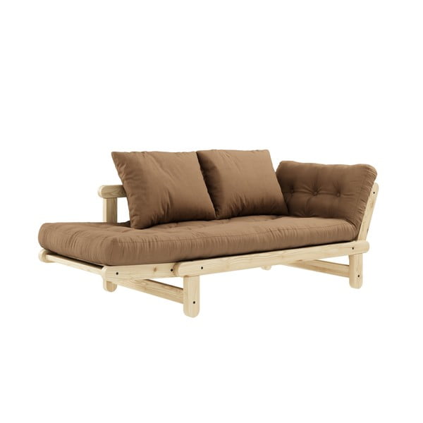 Sofa rozkładana z brązowym pokryciem Karup Design Beat Natural/Mocca-image-4