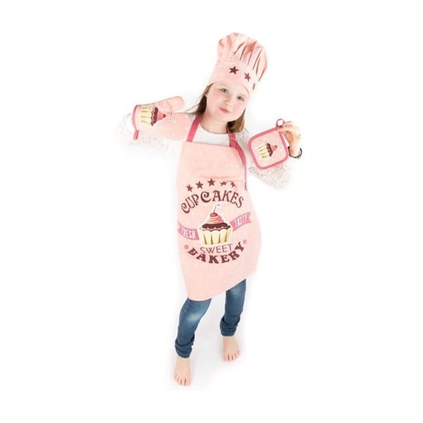 Bawełniany zestaw kuchenny dla dzieci 4 elementy Cupcakes – Tiseco Home Studio