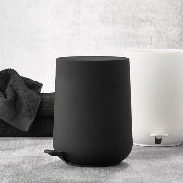 Czarny plastikowy kosz na śmieci z pedałem 5 l Nova – Zone-image-2