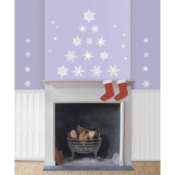 Zestaw 30 naklejek świątecznych Fanastick Christmas White Flakes-image-3