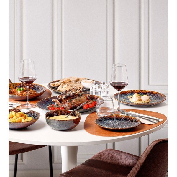 Brązowy głęboki porcelanowy talerz ø 26 cm Resto – BonBistro-image-3