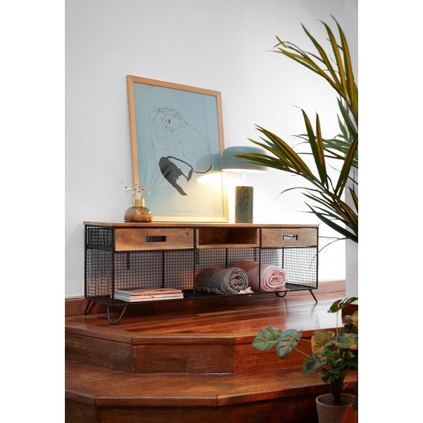 Szafka pod TV z drewna mangowca Kave Home Interni, 120,5x46 cm-image-4
