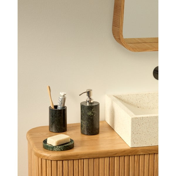 Ciemnozielony marmurowy kubek na szczoteczki do zębów Elenei – Kave Home-image-2