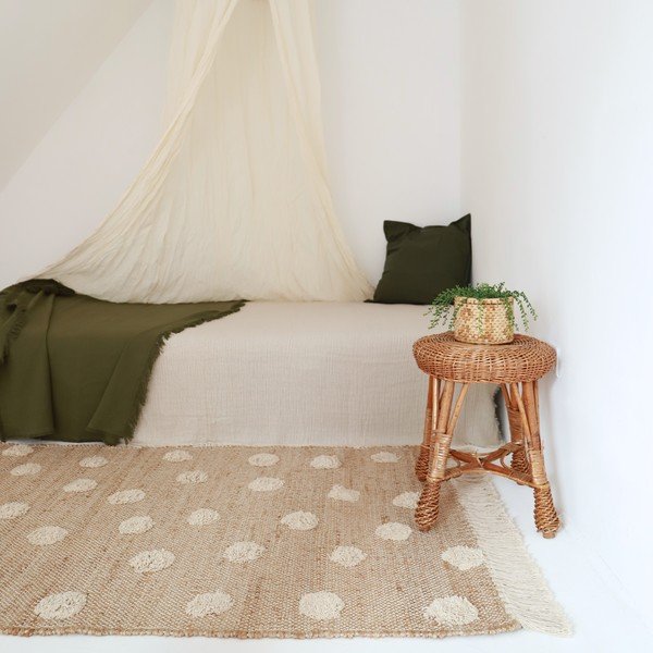 Ręcznie wykonany dywan z bawełny i juty Nattiot Nop, 100x150 cm-image-2