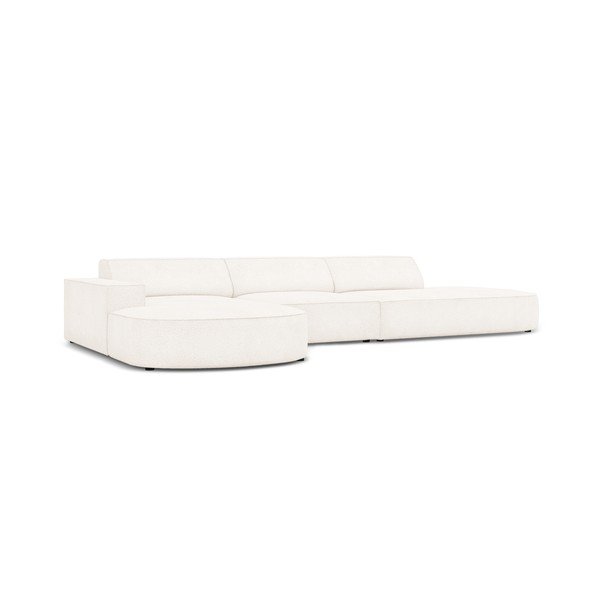 Beżowy narożnik (lewostronny) z materiału bouclé Jodie – Micadoni Home-image-3