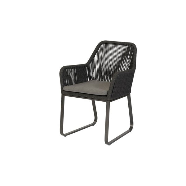 Czarno-szare metalowe krzesło ogrodowe Plaza – Exotan