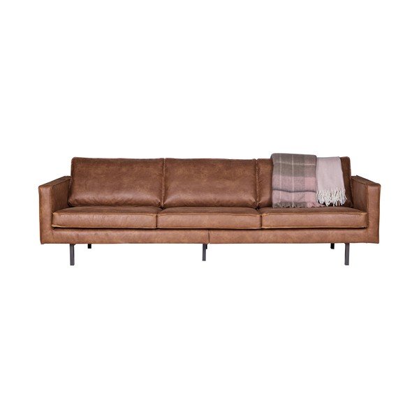 Brązowa sofa z obiciem ze skóry z recyklingu BePureHome Rodeo, 277 cm-image-2