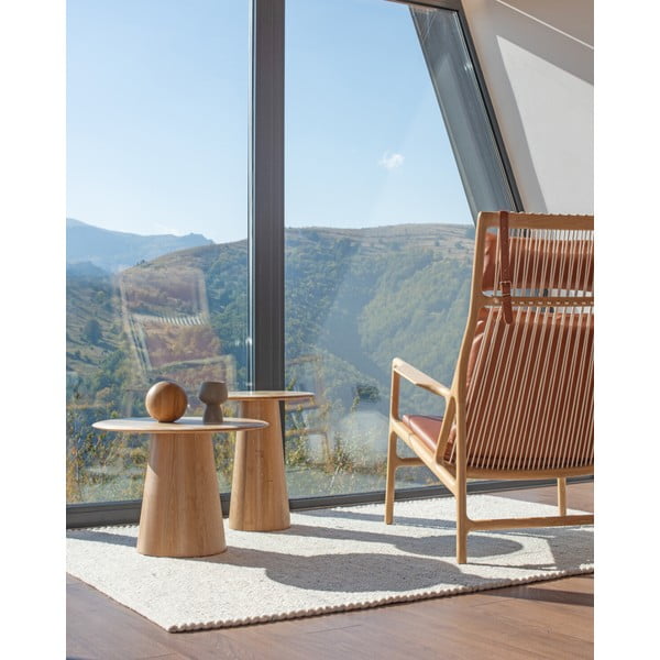 Okrągły stolik z litego drewna dębowego ø 40 cm Mushroom – Gazzda-image-1